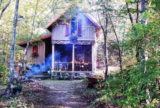 a luxury camping cottage is a great example of unusual asheville area real estate