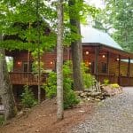 Exterior view of 733 Bolens Creek Rd, Burnsville, NC, a totally private NC mountain cabin -- a great example of unusual asheville area real estate.