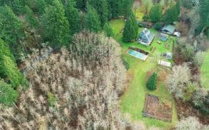 aerial shot of kitsap county home