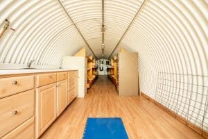 View of storage inside the bunker home.