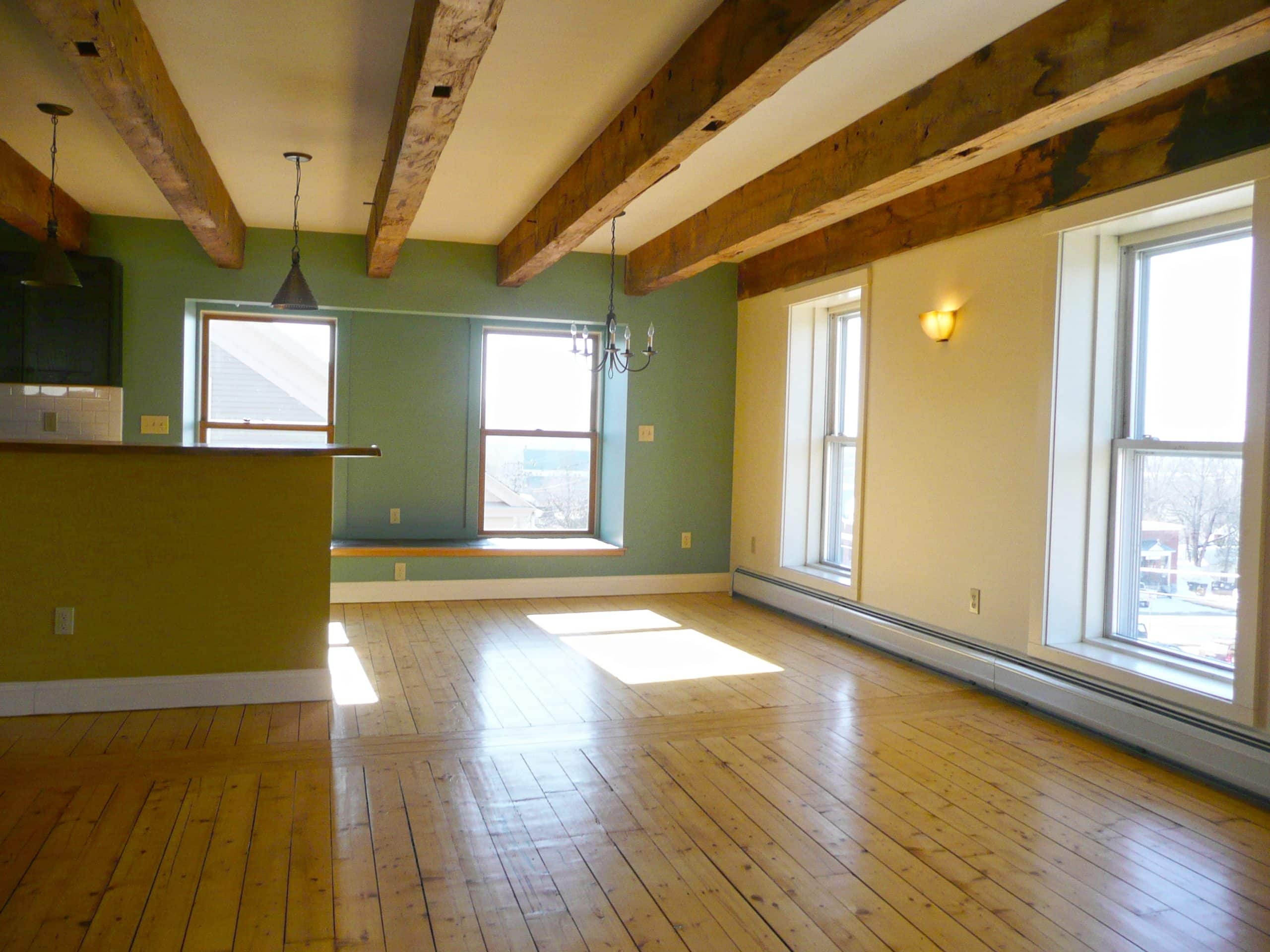 Living room in the top-floor apartment