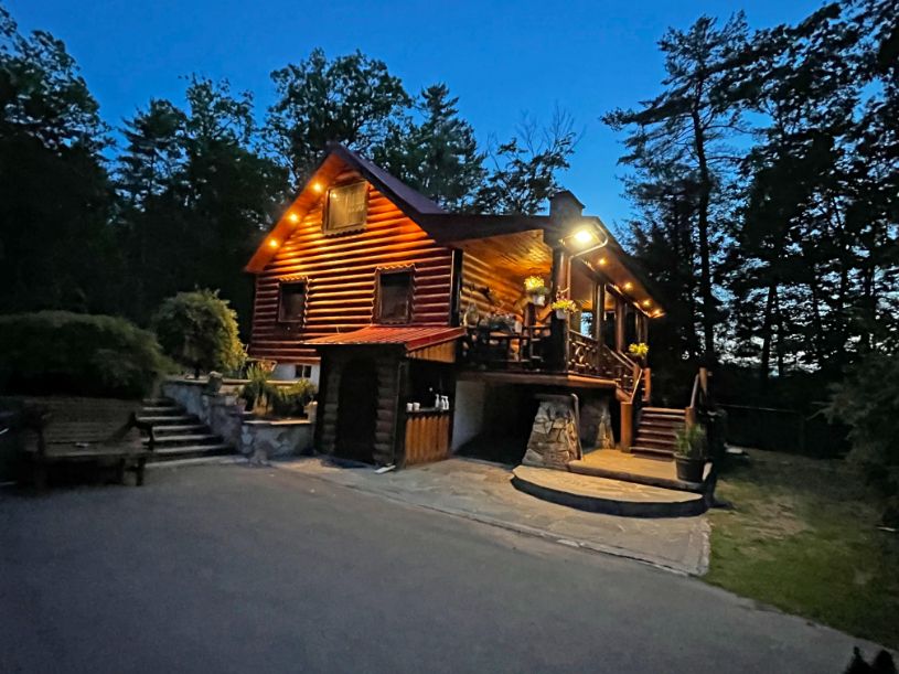 Log home with gardens