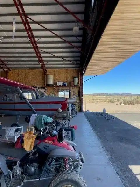 Inside view of hangar space at the fly-in hangar home.