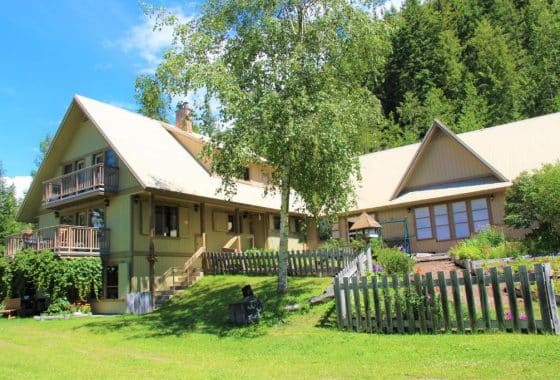 Springtime view of house on rare mountain