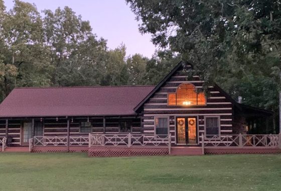 Twilight Log Cabin