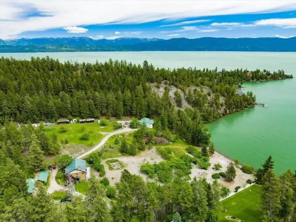 Aerial view of the Flathead Lake Orchard Estate