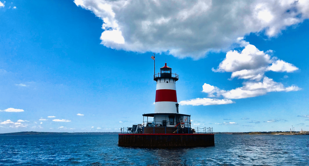 Blue Sky over the Borden Flats Lighthouse