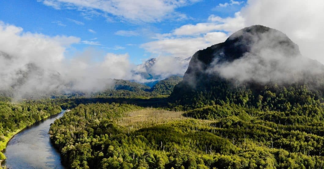 Fog lifting over the Private Patagonia Kingdom