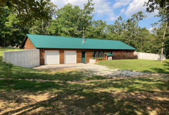 Exterior view of the earthberm prepper house.